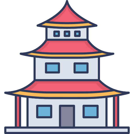 pagoda Dinosoft Lineal Color ikona