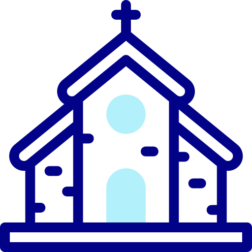 Church Detailed Mixed Lineal color icon