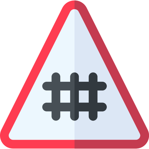 cruce de ferrocarril Basic Rounded Flat icono