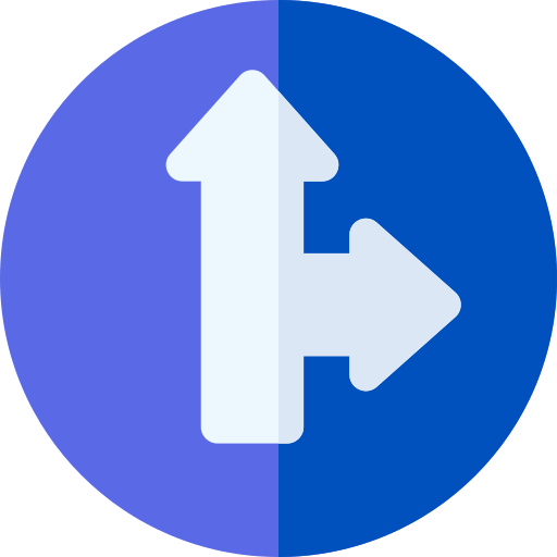 직진 또는 우회전 Basic Rounded Flat icon