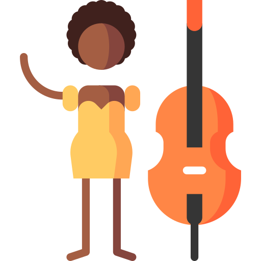 Double bass Puppet Characters Flat icon