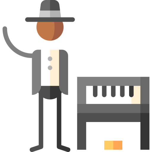 Piano Puppet Characters Flat icon