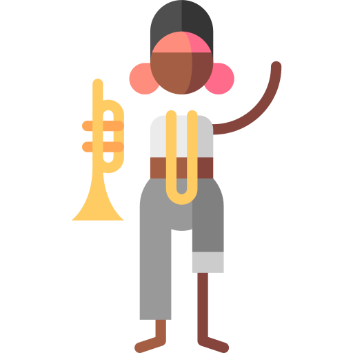 rap jazz Puppet Characters Flat Icône