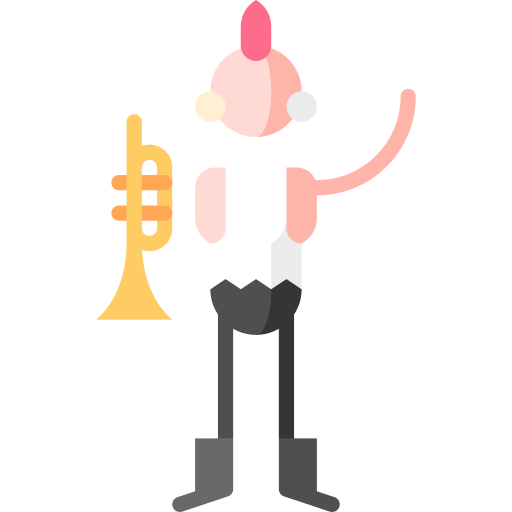 jazz punk Puppet Characters Flat icono