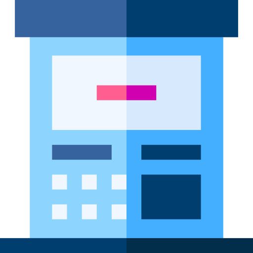 geldautomaat Basic Straight Flat icoon