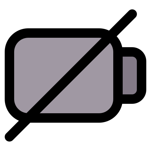 Разряженная батарея Generic Outline Color иконка