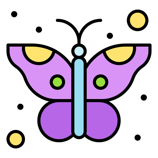 蝶 Generic Outline Color icon