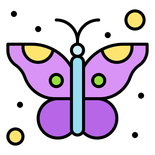 mariposa Generic Outline Color icono