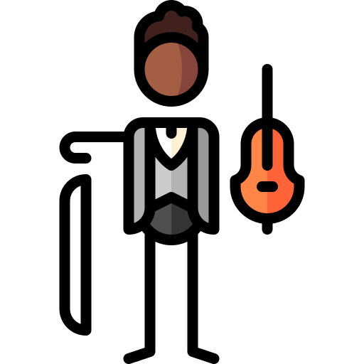 violine Puppet Characters Lineal Color icon