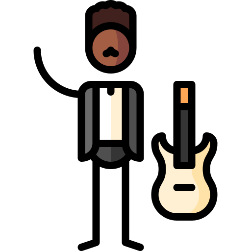 elektrischer bass Puppet Characters Lineal Color icon