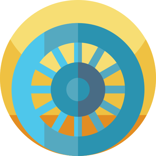 ashōka chakra Geometric Flat Circular Flat icona