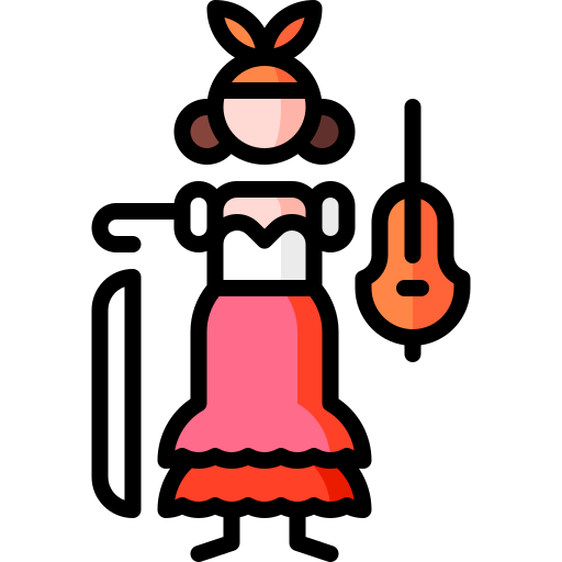 cygański jazz Puppet Characters Lineal Color ikona