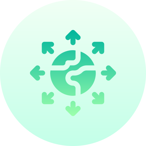 Global distribution Basic Gradient Circular icon