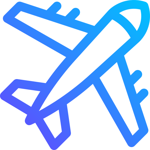 Airplane Basic Gradient Lineal color icon