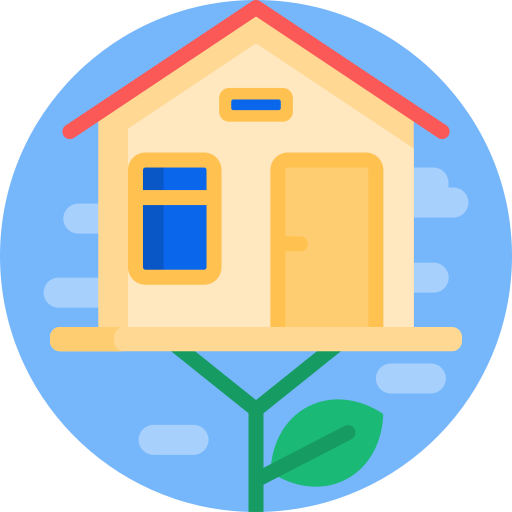 ekologiczny dom Detailed Flat Circular Flat ikona