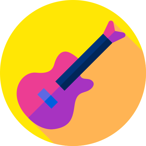 전자 기타 Flat Circular Flat icon