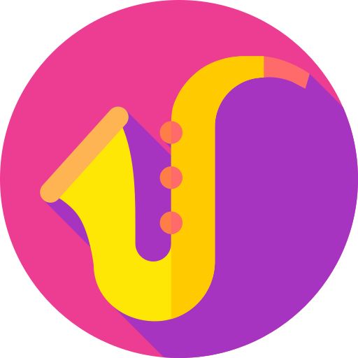saxofón Flat Circular Flat icono