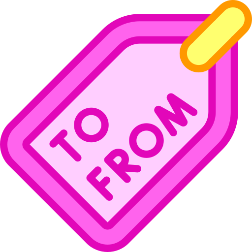 Gift tag Retro Neon Lineal color icon