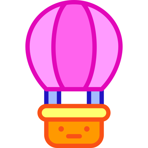 Воздушный шар Retro Neon Lineal color иконка