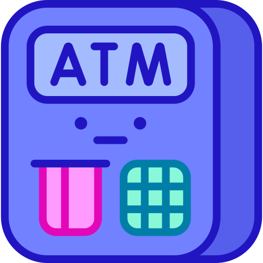 bankomat Retro Neon Lineal color ikona