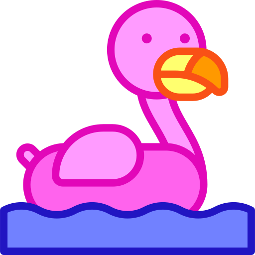 Фламинго Retro Neon Lineal color иконка
