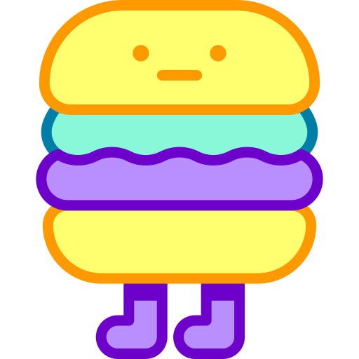 Burger Retro Neon Lineal color icon