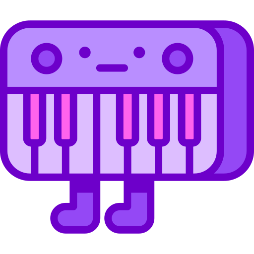 teclado electrónico Retro Neon Lineal color icono