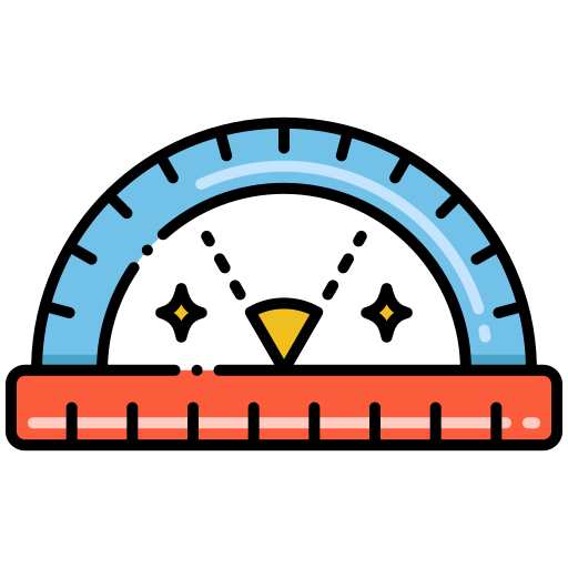 Protractor Flaticons Lineal Color icon