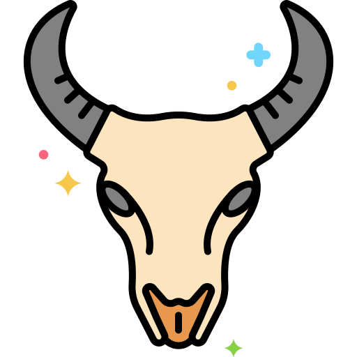 Bull skull Flaticons Lineal Color icon