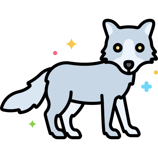 Arctic fox Flaticons Lineal Color icon