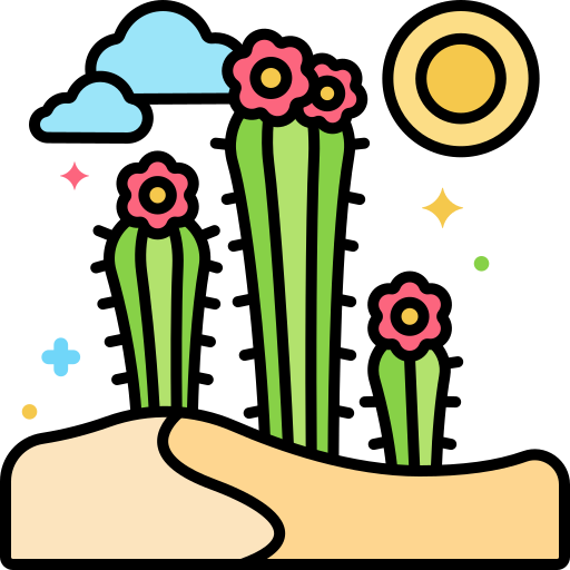 cactus Flaticons Lineal Color icona