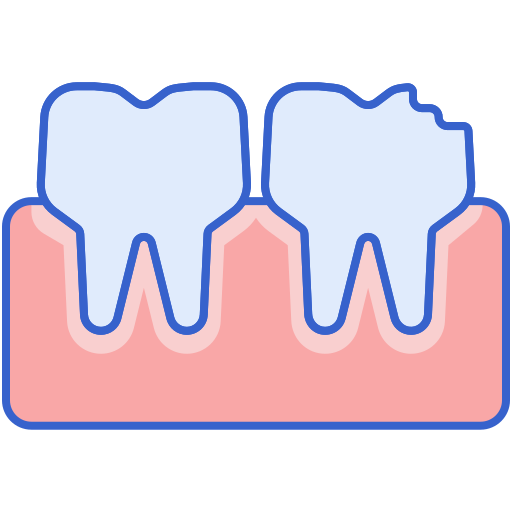 Broken tooth Flaticons Lineal Color icon