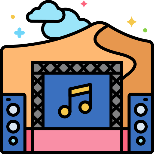 festival musicale Flaticons Lineal Color icona