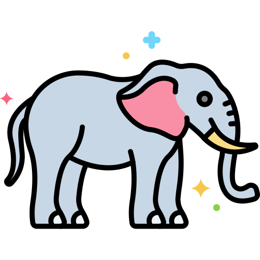 elefante Flaticons Lineal Color icona