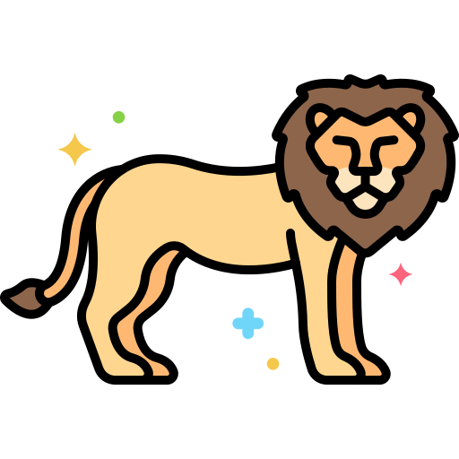 Lion Flaticons Lineal Color icon