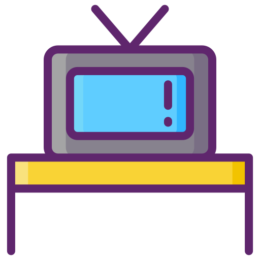 mesa de televisión Flaticons Lineal Color icono