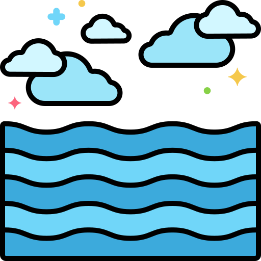Океан Flaticons Lineal Color иконка