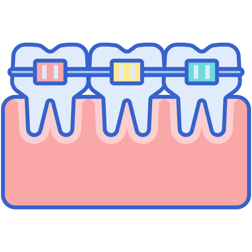 aparat ortodontyczny Flaticons Lineal Color ikona
