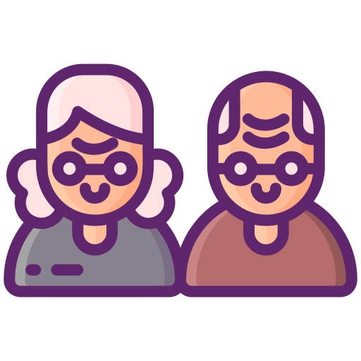 Бабушка и дедушка Flaticons Lineal Color иконка