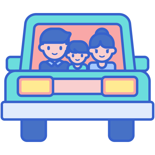 Family car Flaticons Lineal Color icon