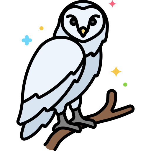Snowy owl Flaticons Lineal Color icon