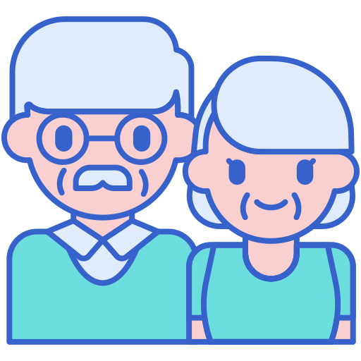 Grandparents Flaticons Lineal Color icon