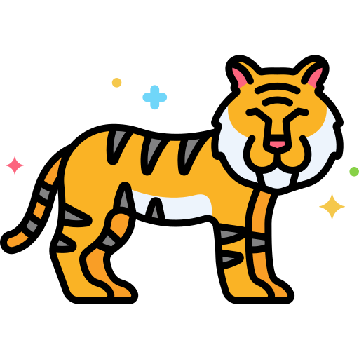 tijger Flaticons Lineal Color icoon