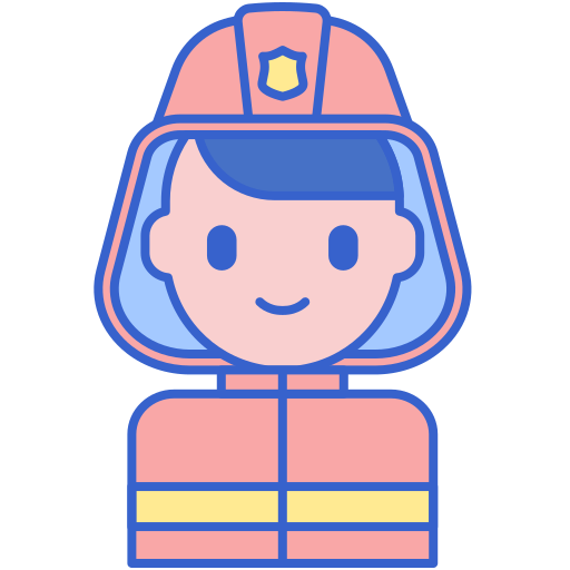 Firefighter Flaticons Lineal Color icon