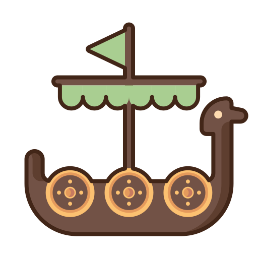 Viking ship Flaticons Lineal Color icon