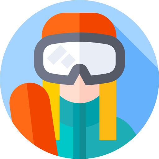 snowboarder Flat Circular Flat icoon