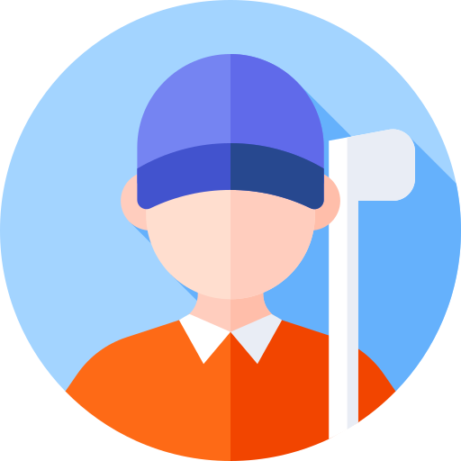golfspieler Flat Circular Flat icon
