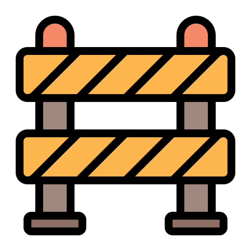 barrera vial Generic Outline Color icono