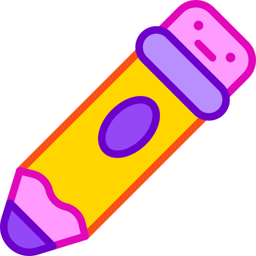 Pencil Retro Neon Lineal color icon