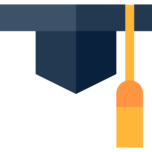 Graduation cap Basic Straight Flat icon